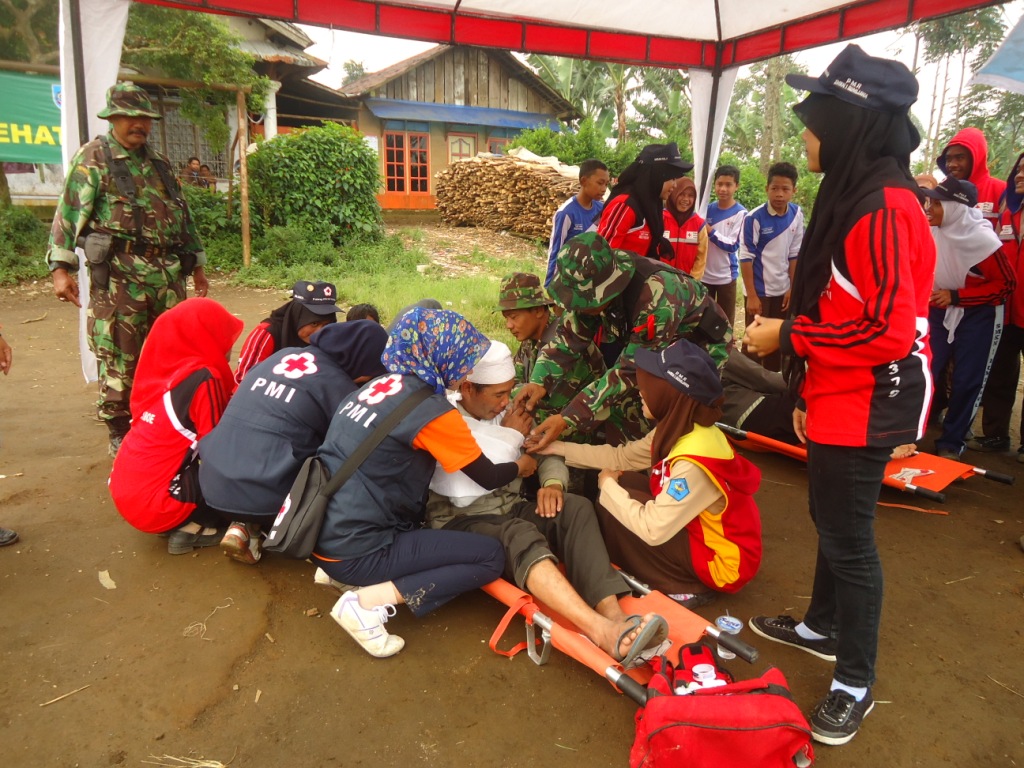  PMI Gelar Simulasi Penanganan Erupsi Gunung Slamet