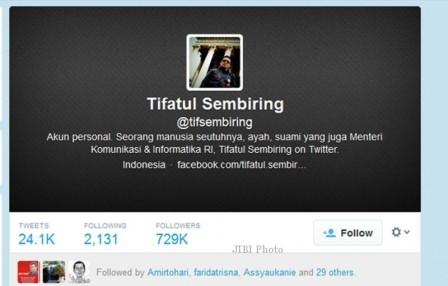  Duh, Twitter Tiffatul Sembiring Follow Akun Seronok