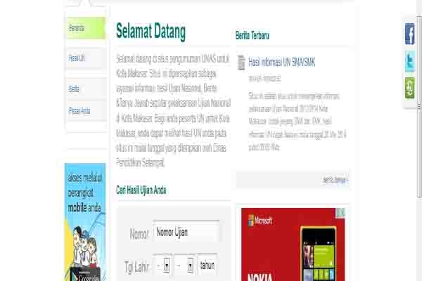  PENGUMUMAN UN SMA 2014: Data UN Makassar Sudah Stabil, Silahkan Klik http://unas.siap-online.com/makassar