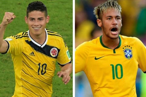  Brasil Vs Kolombia: Adu Tajam Neymar Vs James Rodriguez