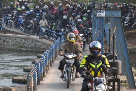  JALUR MUDIK: Jembatan Cibaruyan Ciamis Sudah Bisa Dilewati