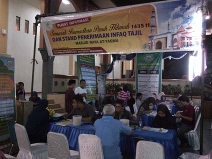  LEBARAN 2014: Warga Cirebon Bayar Zakat Di Masjid At-Taqwa