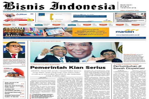  Headline Bisnis Indonesia Rabu  (6/8)  APBN Transisi untuk Jokowi