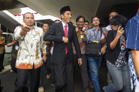  Jokowi Sedot Perhatian Wartawan Saat Pidato SBY