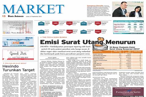  INDEKS BISNIS 27 (29/8/2014): Ditutup Anjlok 1,65%, Berikut Daftar Harga Emiten