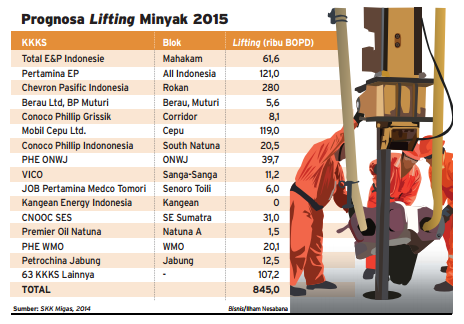  Data Bisnis: Lifting Minyak 2015 Dipatok 900.000 Bph, Ini Rinciannya