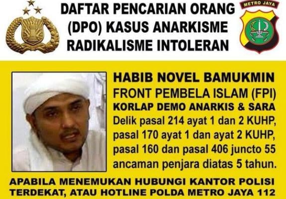  Habib Novel, Penggerak Massa FPI Saat Demo Ahok Kini Resmi Buron