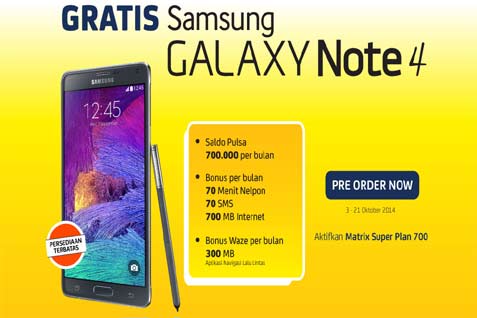  GRATIS SAMSUNG GALAKSI Note4: Indosat Buka Pre-Order Hingga 20 Oktober