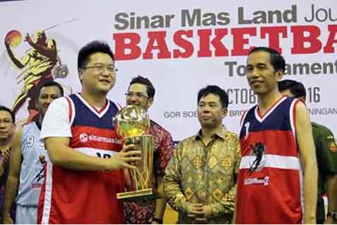  Jokowi Buka Ajang Bola Basket Wartawan yang Digelar Sinar Mas Land