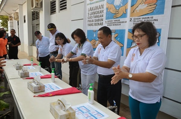  Wagub Sulut Sosialisasi Pola Hidup Sehat Cuci Tangan Pakai Sabun