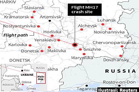 MH17 - Lokasi Jatuh /BISNIS.COM