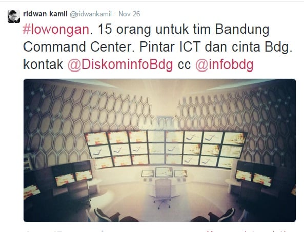  LOWONGAN KERJA: Tim Bandung Command Center