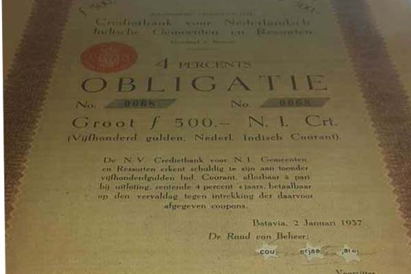  Inilah Surat Utang (Obligasi) Zaman Penjajahan Belanda
