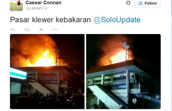  PASAR KLEWER KEBAKARAN: Kronologi dan Foto Api Yang Membakar Blok E di Twitter