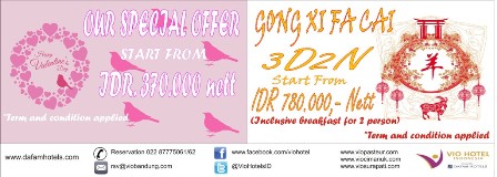  Ini Paket Promo Valentine dan Imlek dari Hotel Vio Bandung