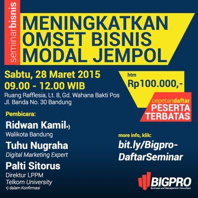  BIGPRO Gelar Seminar Cara Tingkatkan Omzet Bisnis dengan Modal Jempol