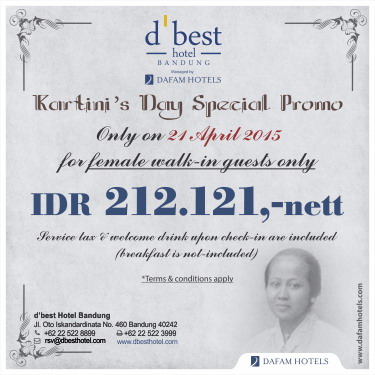  Promo Menarik d\'Best Hotel Bandung di Hari Kartini