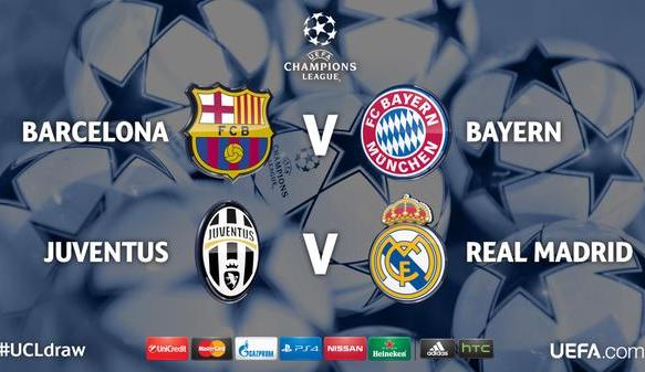  LIGA CHAMPIONS: Juventus vs Real Madrid, Barcelona vs Bayern