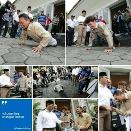  Ridwan Kamil Suruh Push Up Dua Perusak Taman KAA