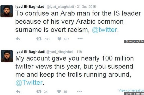  Mirip Pemimpin ISIS, Akun Twitter Aktivis Arab Diblokir