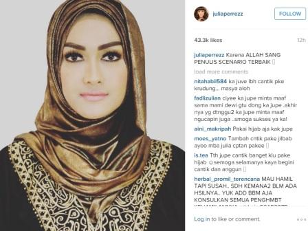  Julia Perez Unggah Foto Berjilbab, Apa Katanya?