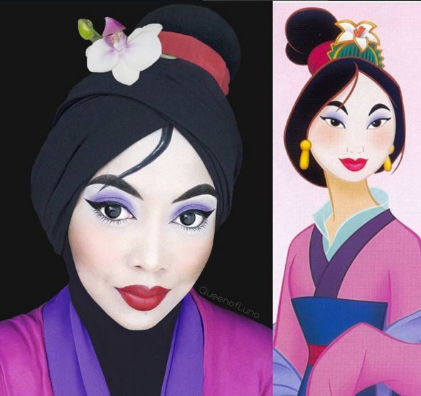  Berkreasi Dengan Hijab, Perempuan Ini Bertransformasi Menjadi Karakter Disney