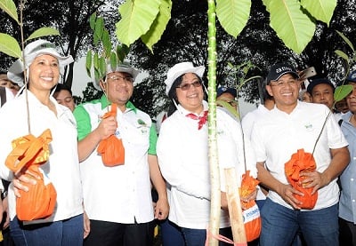  Dua Menteri Beserta Pemda dan Bank BUMN Ini Tanam Pohon di Jalan Tol