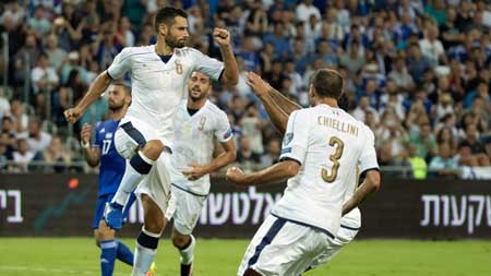  Dengan 10 Orang, Italia Atasi Israel 3-1