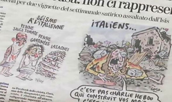  Hina Korban Gempa Lewat Kartun, Italia Gugat Charlie Hebdo