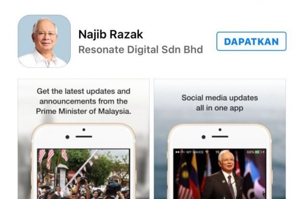  PM Malaysia Najib Razak Rilis Aplikasi Pribadi