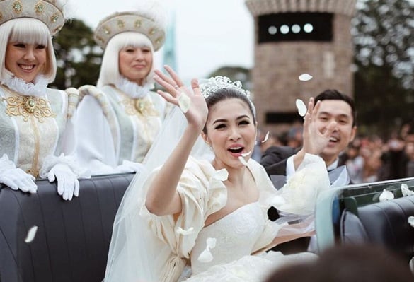  Pernikahan Ala Cinderella Sandra Dewi di Tokyo Disneyland