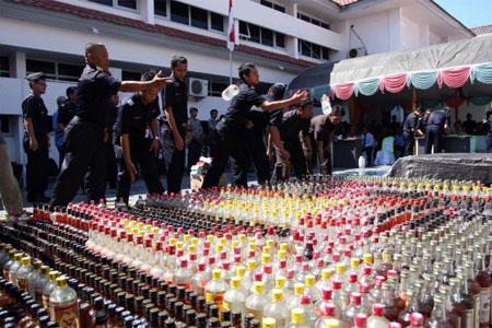  Polres Pekalongan Sita Ciu Berkadar Alkohol 70%