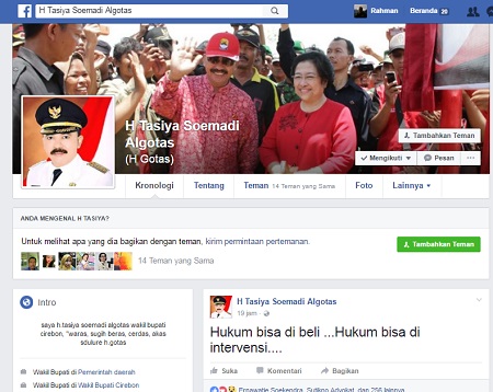  Jadi Buronan, Wabup Cirebon Curhat di Facebook