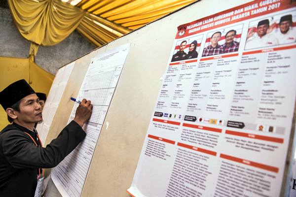  QUICK COUNT PILKADA DKI 2017: Data 70-79%. Ahok-Djarot dan Anies-Sandi Tinggalkan Agus-Sylvi