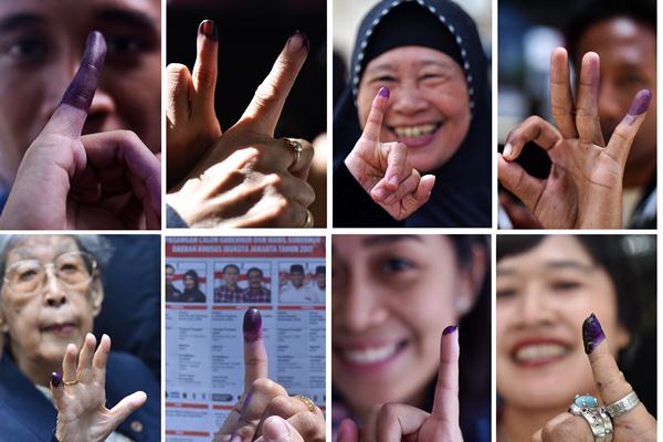  HASIL QUICK COUNT PILKADA DKI 2017: Data 94-95%. Ahok-Djarot Teratas, Disusul Anies-Sandi