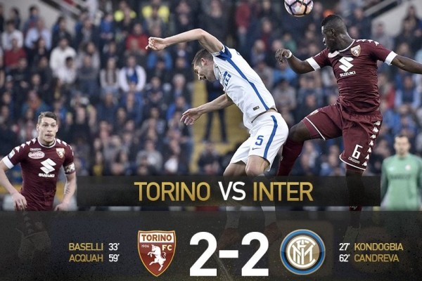  Liga Italia, Inter Milan Ditahan Torino 2-2