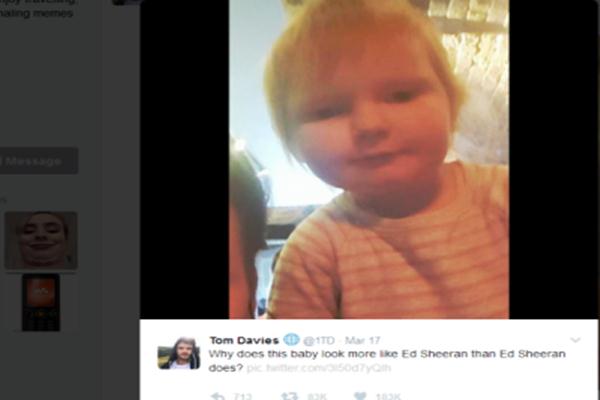  Reaksi Ed Sheeran Melihat Foto Bayi Mirip Dirinya Jadi Viral