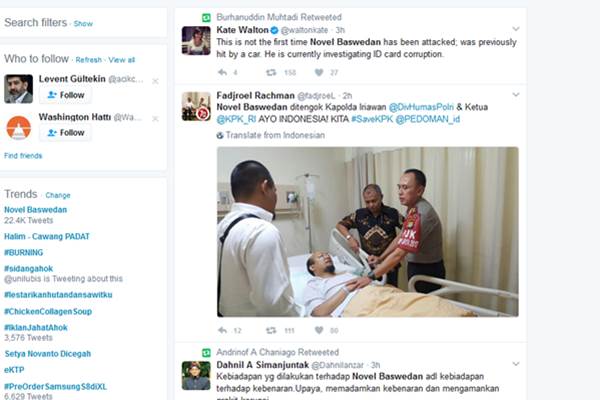  NOVEL BASWEDAN DISIRAM AIR KERAS Jadi Trending Topic Twitter