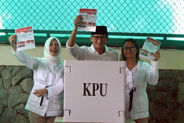  Sandiaga Uno Gunakan Hak Pilihnya