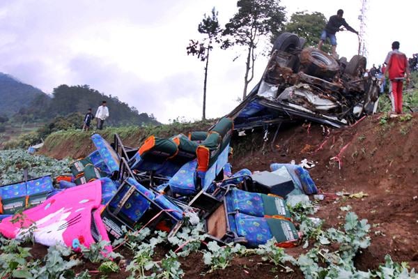  Kecelakaan Maut Bus Pariwisata di Puncak