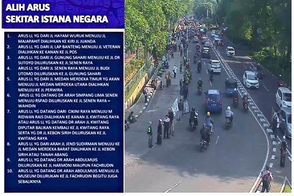  AKSI 505 : Ini Rute yang Dialihkan Sekitar Istana Negara