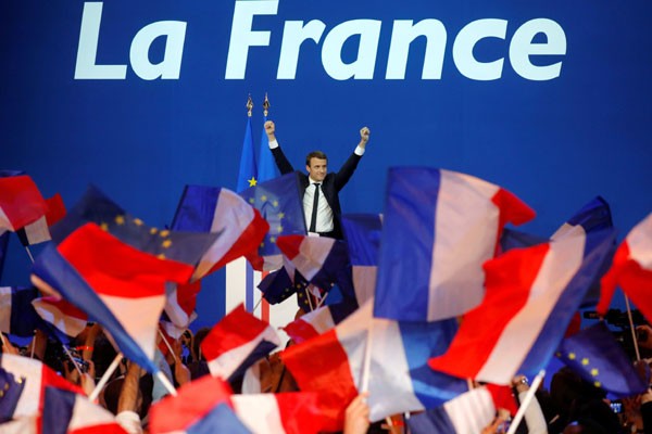Emmanuel Macron, kepala gerakan politik En Marche!, atau Onwards! terpilih menjadi Presiden Prancis berdasarkan hasil Pemilihan Umum Presiden Prancis pada Minggu (7/5/2017)./Antara