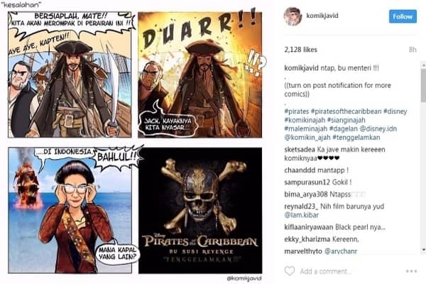  Kocak! Begini Jadinya Susi Pudjiastuti Bertemu dengan Jack Sparrow