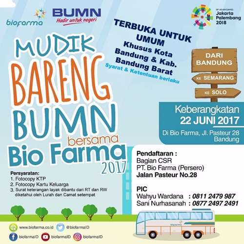  Bio Farma Hadirkan Program Mudik Gratis