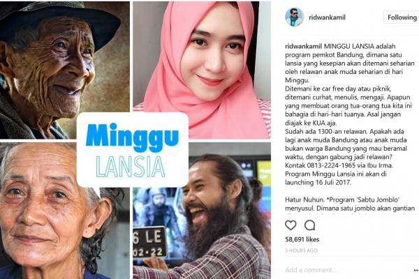 MINGGU LANSIA : Akhir Pekan, Lansia di Bandung Ditemani Anak Muda