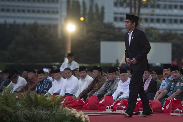  Presiden Jokowi dan Keluarga Salat Id di Masjid Istiqlal