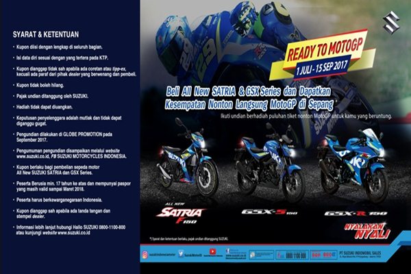  Suzuki Cari 70 Konsumen Untuk Nonton MotoGP di Sepang Malaysia