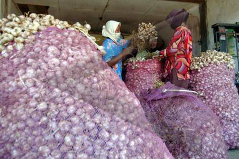  Harga Bawang Putih di Bantul Bertahan Tinggi