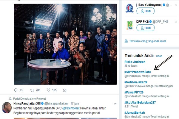  Pertemuan SBY-Prabowo Trending Topic di Twitter