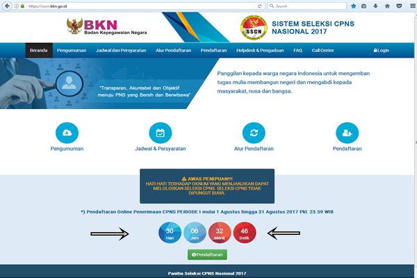  PENERIMAN PNS 2017: Sub Domain sscn.bkn.go.id Jadi Topic Utama Google Search, Pelamar Membeludak